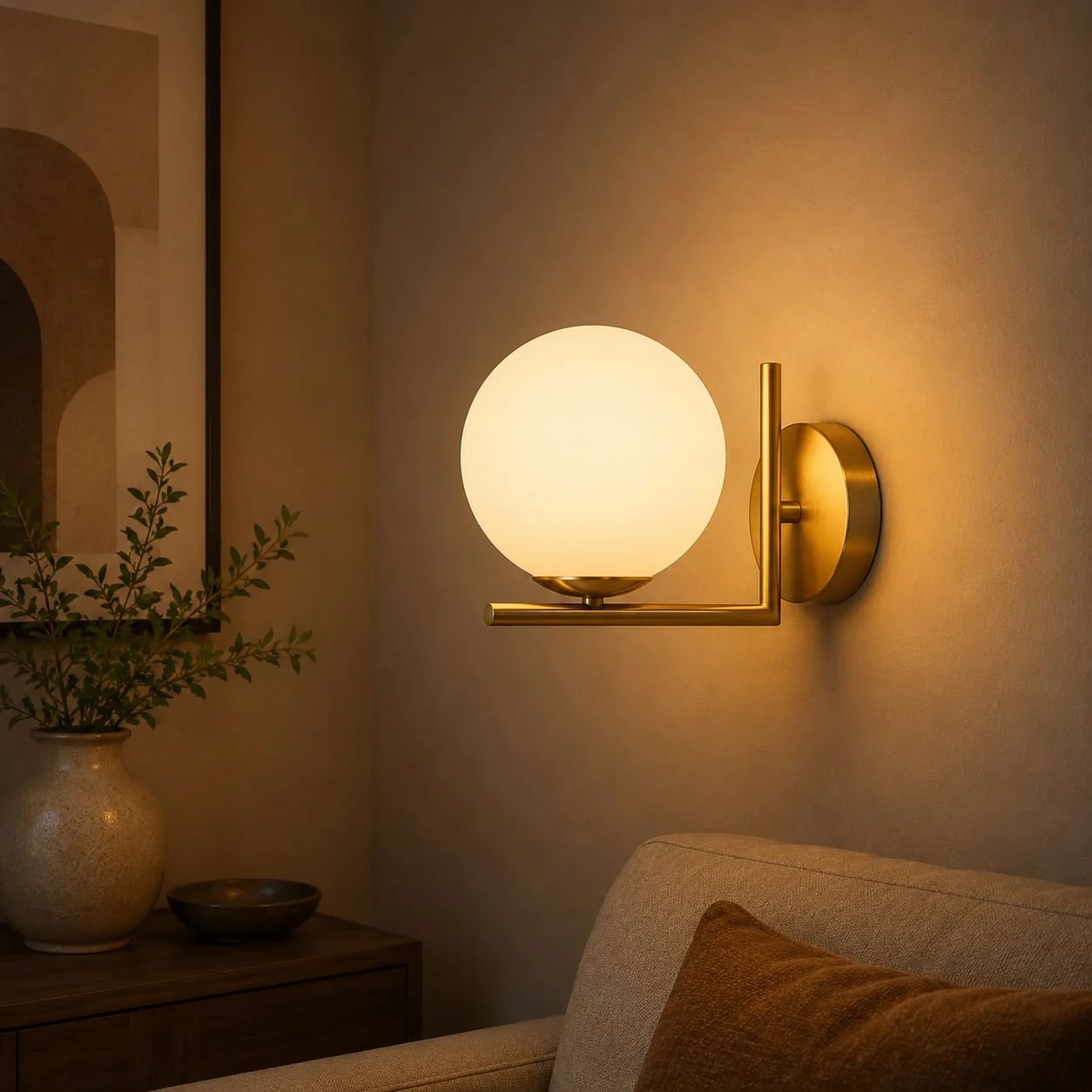 Applique Murale Globe Blanc