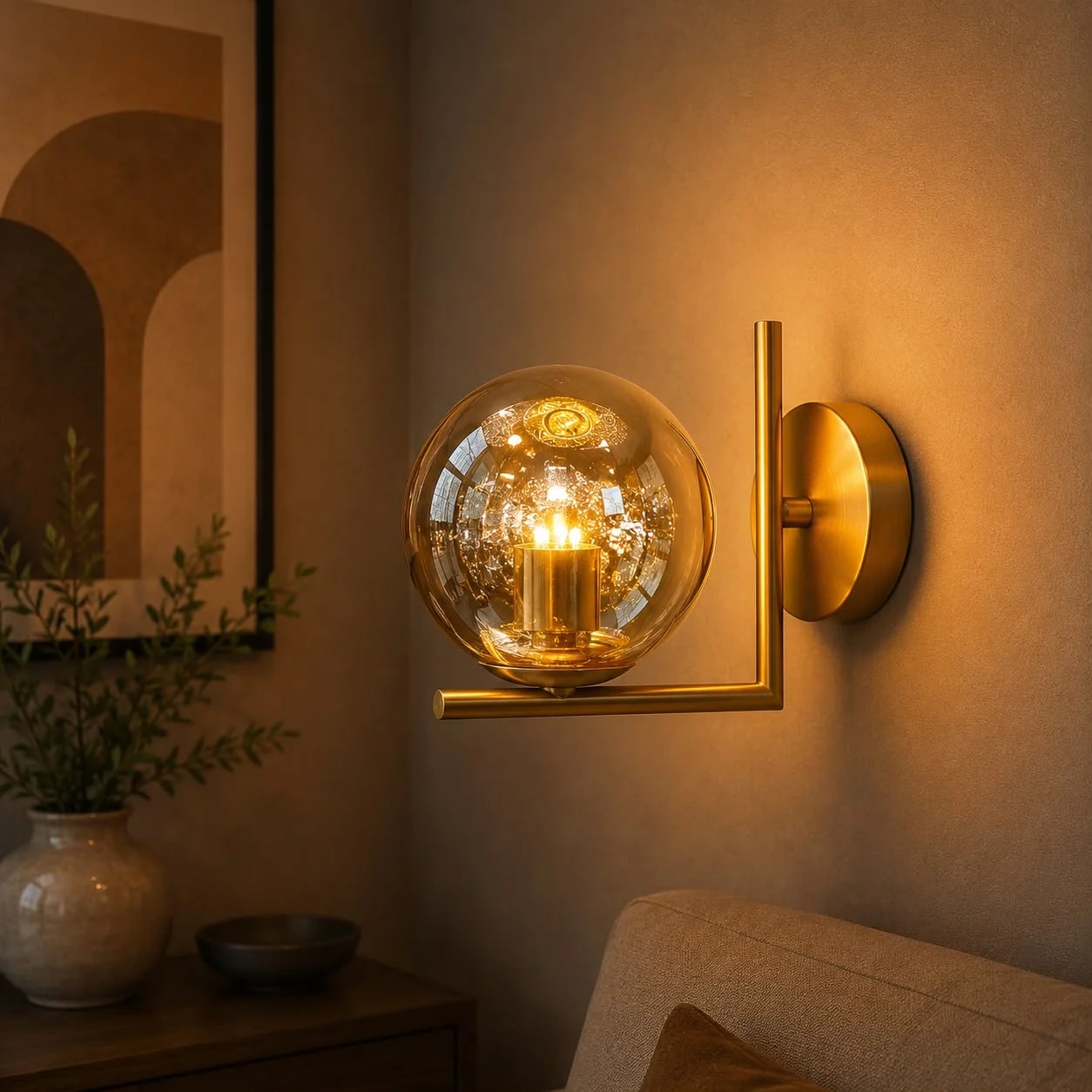 Applique Globe Cristal Angulaire